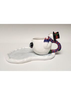 FIGI Chilly Vintage Snowman Mug & Cookie Plate